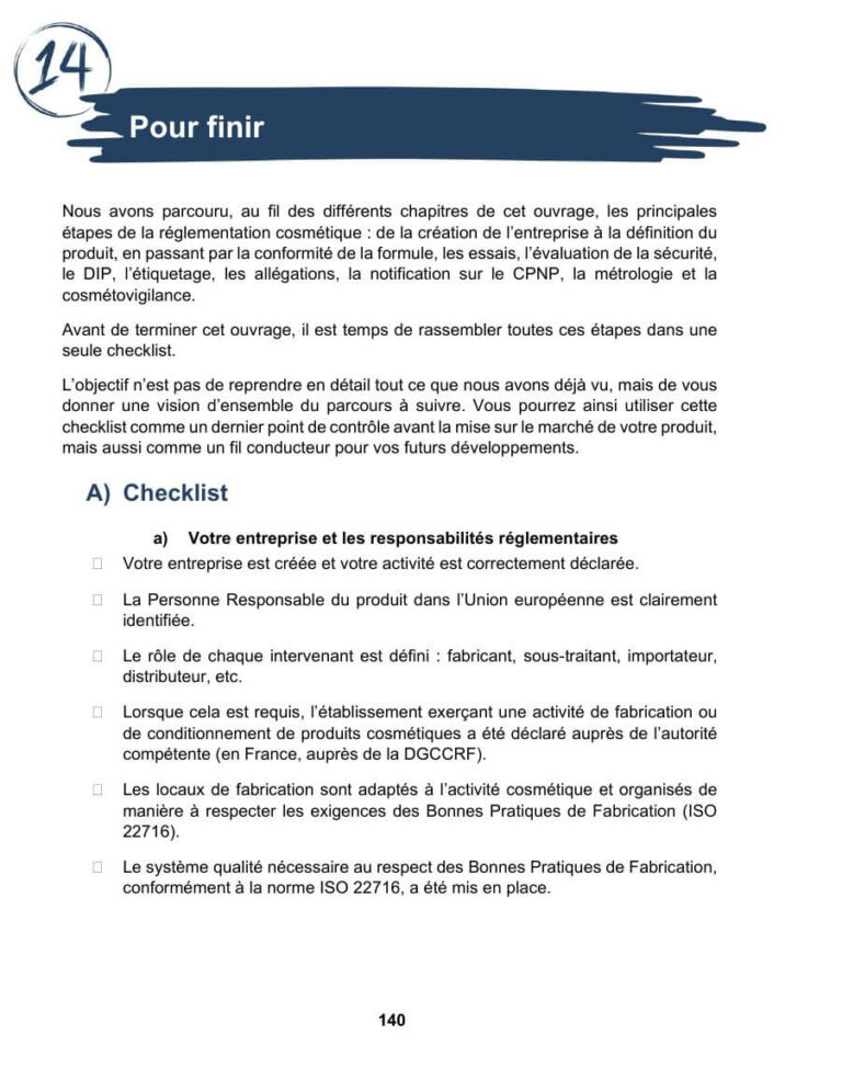 La checklist de mise sur le marché